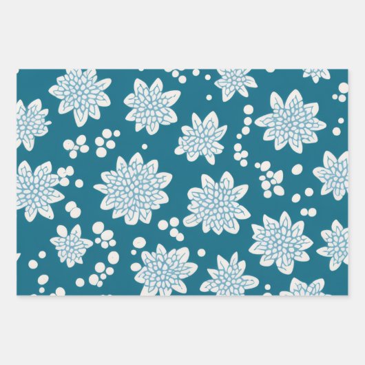 Dotty Blooms Geschenkpapier Set (Vorderseite)