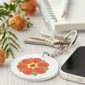 Dotty Blume Akryling-Ring Schlüsselanhänger (Vorderseite rechts)