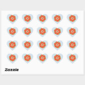 Dotty Blume Heart Sticker (Blatt)