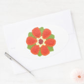 Dotty Blume Oval Sticker (Umschlag)