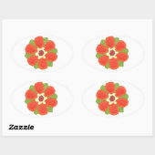 Dotty Blume Oval Sticker (Blatt)