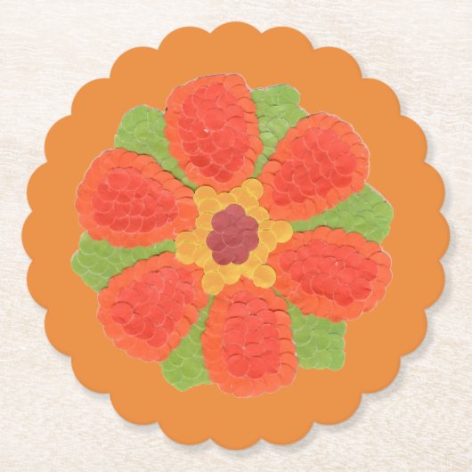 Dotty Blume skallopiert Untersetzer (Vorderseite)