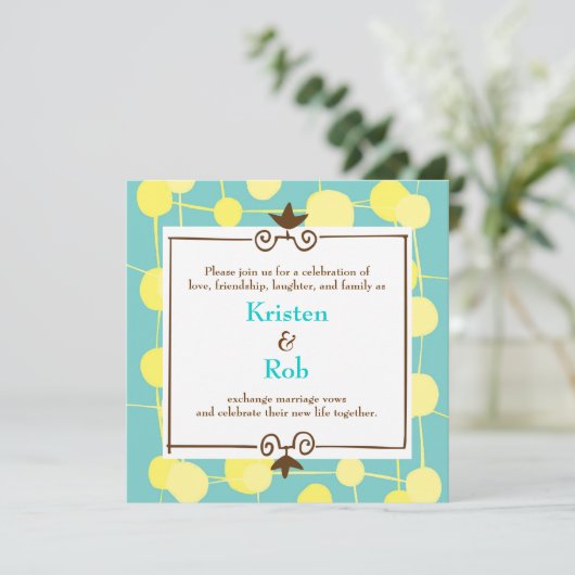 Dotty (Bubblegum Blue) Hochzeit Einladung (Stehend Vorderseite)