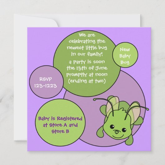 Dotty Bug Einladung (Vorderseite)