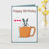 Dotty bunny Happy Birthday Card Karte (Gelbe Blume)