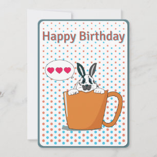 Dotty bunny Happy Geburtstagskarte Feiertagskarte