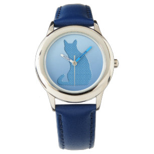 Dotty Cat - Blautöne Armbanduhr