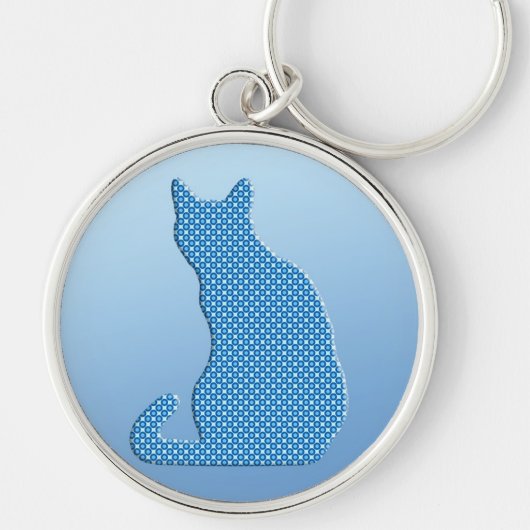 Dotty Cat - Blautöne Schlüsselanhänger (Vorne)