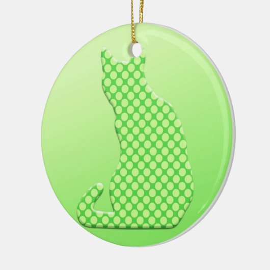 Dotty Cat - Kalkgrün Keramikornament (Links)