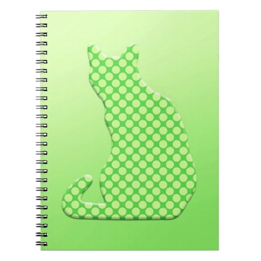 Dotty Cat - Kalkgrün Notizblock (Vorderseite)