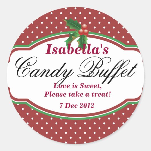 Dotty Christmas Candy Buffet Sticker (Vorderseite)
