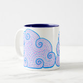 Dotty Clouds Gemusterter Stift Pen Cup Holder Zweifarbige Tasse (Vorderseite Links)
