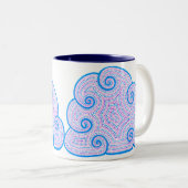 Dotty Clouds Gemusterter Stift Pen Cup Holder Zweifarbige Tasse (VorderseiteRechts)