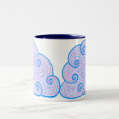Dotty Clouds Gemusterter Stift Pen Cup Holder Zweifarbige Tasse (Mittel)