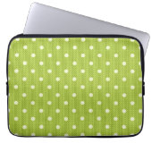 Dotty Delight Green Laptopschutzhülle (Vorderseite)