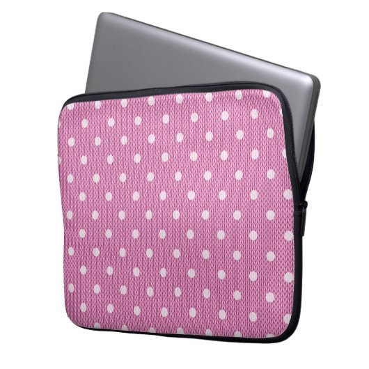 Dotty Delight Pink Laptopschutzhülle (Vorderseite Links)