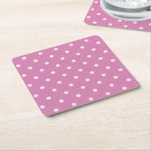 Dotty Delight Pink Rechteckiger Pappuntersetzer