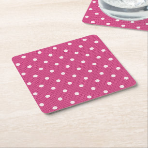 Dotty Delight Red Rechteckiger Pappuntersetzer