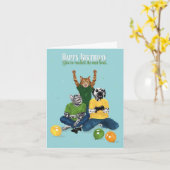 Dotty Dog and Kitty Video Game Nächste Stufe Gebur Karte (Gelbe Blume)