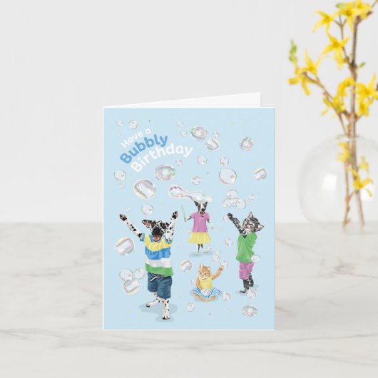 Dotty Dog Bubbly Birthday Karte (Gelbe Blume)