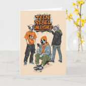 Dotty Dog Teen Rebel Unleashed Graffiti Birthday Karte (Gelbe Blume)