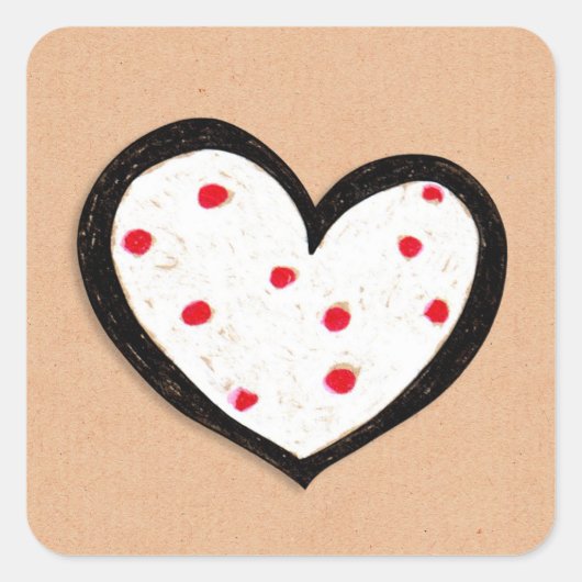 Dotty Hearts kraftSquare Sticker (Vorderseite)