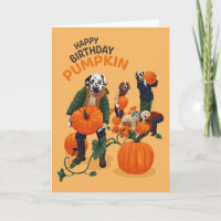 Dotty Hund Dalmatiner Geburtstag Pumpkin Grußkarte