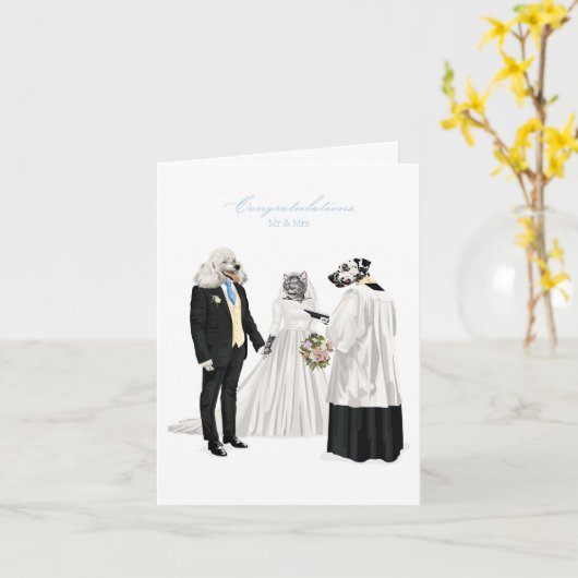 Dotty Hund Ehefeier Karte (Gelbe Blume)