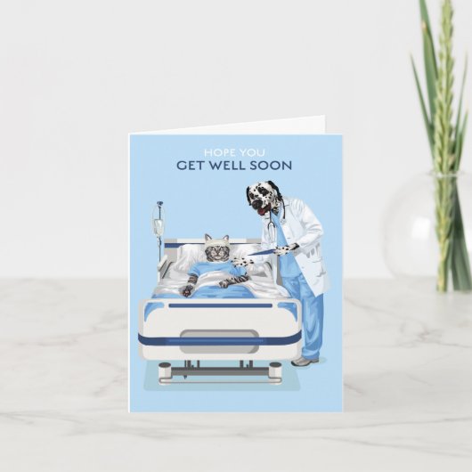 Dotty Hund und Kitty in Hospital bald wieder gut w Karte (Vorderseite)