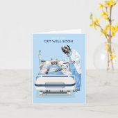 Dotty Hund und Kitty in Hospital bald wieder gut w Karte (Gelbe Blume)