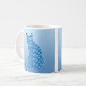 Dotty Katze - Schatten des Blaus Kaffeetasse (Vorderseite Links)