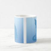 Dotty Katze - Schatten des Blaus Kaffeetasse (Mittel)