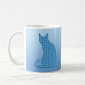 Dotty Katze - Schatten des Blaus Kaffeetasse (Links)
