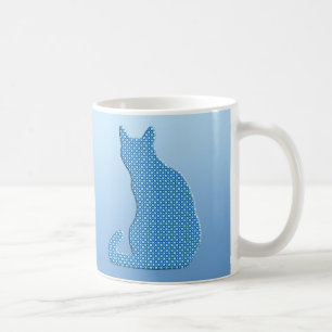 Dotty Katze - Schatten des Blaus Kaffeetasse