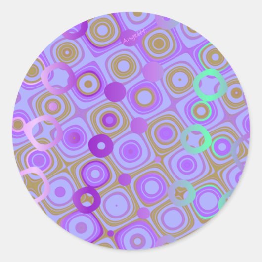 Dotty Lila 1 Classic Round Sticker AH2010 (Vorderseite)