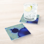 Dotty Mandelbrot Glass Untersetzer (Schrägansicht)