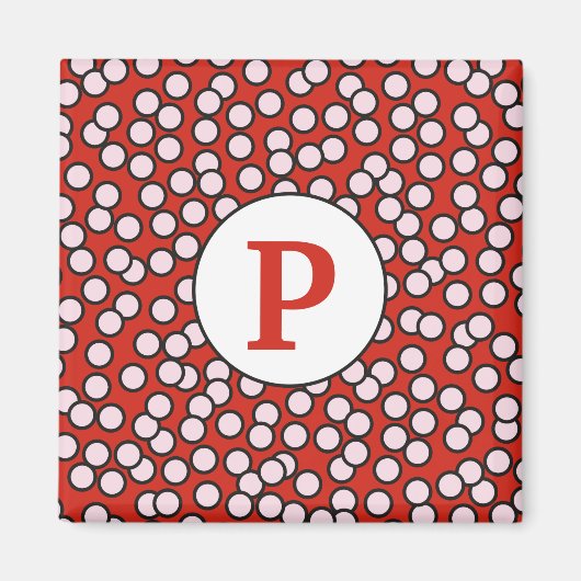 Dotty Monogram Muster Magnet (Vorne)