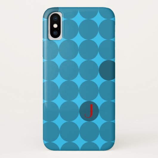 Dotty Monogramm im Rot und im Aqua Case-Mate iPhone Hülle (Rückseite)