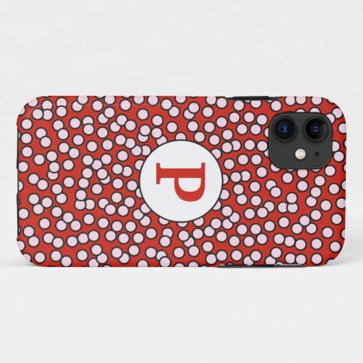 Dotty Monogramm-Muster Case-Mate iPhone Hülle (Rückseite (Horizontal))