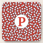 Dotty Monogramm-Muster Getränkeuntersetzer (Vorderseite)