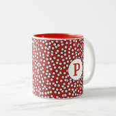 Dotty Monogramm-Muster Zweifarbige Tasse (VorderseiteRechts)