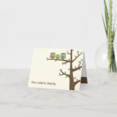 Dotty Owls Baby Danke-Karte Dankeskarte (Vorderseite)