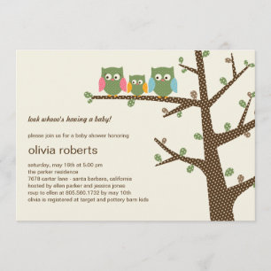 Dotty Owls Baby Shower Einladung