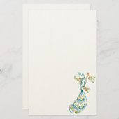Dotty Pfau-Farbe stationär Briefpapier (Vorne/Hinten)