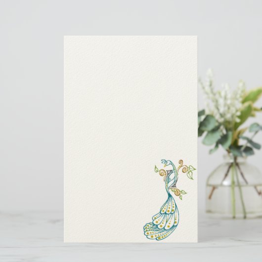 Dotty Pfau-Farbe stationär Briefpapier (Stehend Vorderseite)
