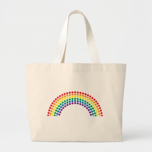 Dotty Regenbogen Jumbo Stoffbeutel (Vorne)