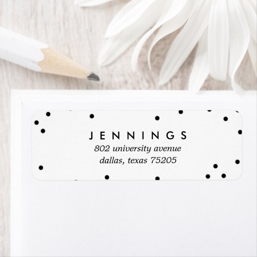 Dotty Rücksendeadresse Sticker // Black & White (Insitu)