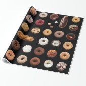 Dotty Schaumgummiring-Packpapier (auf Schwarzem) Geschenkpapier (Ungerollt)