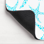Dotty Starfish-Muster im Türkis und im Weiß Mousepad (Ecke)