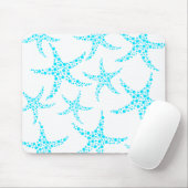 Dotty Starfish-Muster im Türkis und im Weiß Mousepad (Mit Mouse)
